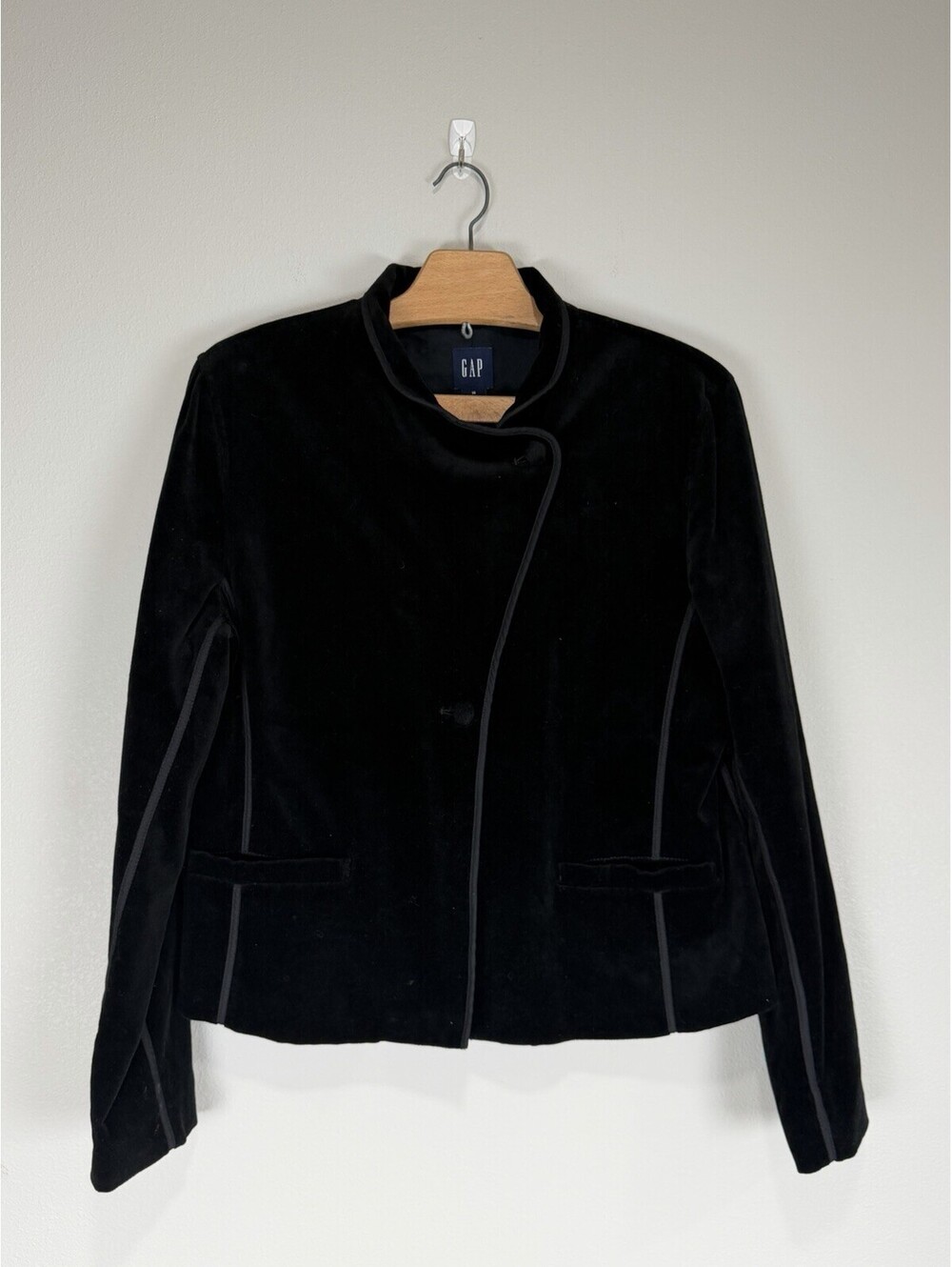 Y2K GAP Velvet Blazer Jacket Goth Whimsygoth Fairy Moody Asymmetric Sz 14